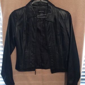 Black leather jacket